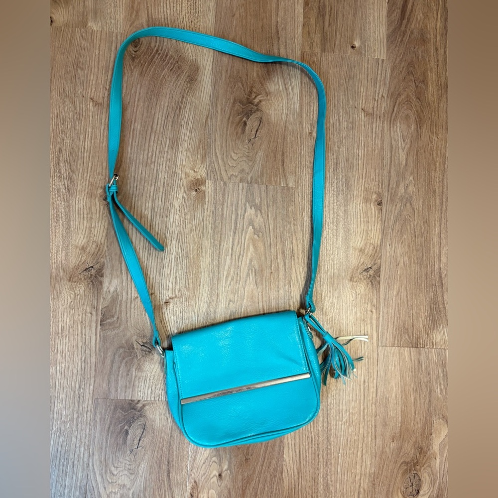 Teal Crossbody Faux Leather Bag